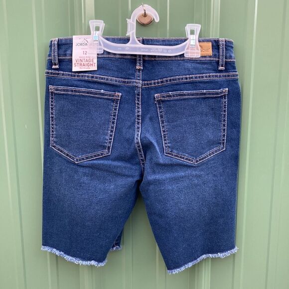 Girls Denim Distressed Skirts & Bermuda Vintage Straight High Rise Shorts Size L - Picture 7 of 15